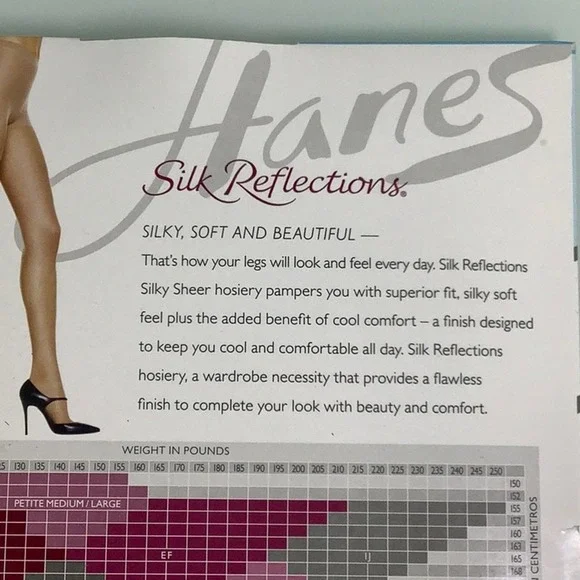 VGT Hanes Silk Reflections Silk Sheer control top sheer toe Panties SZ CD NWT - Picture 6 of 9